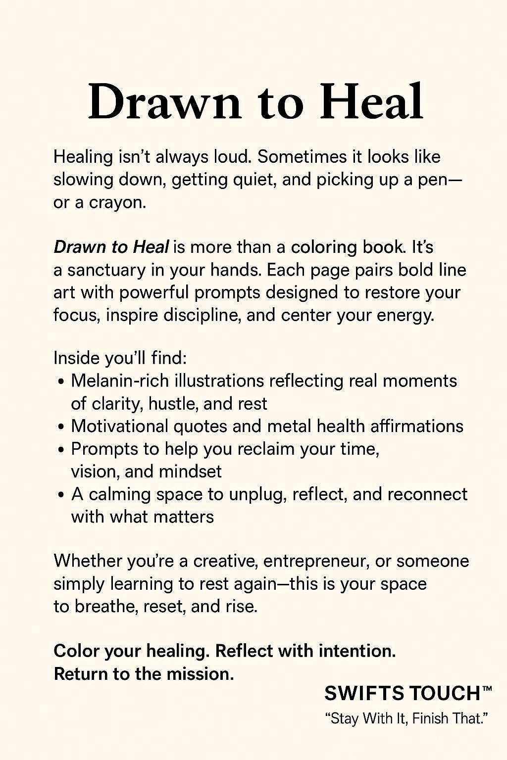 Drawn to Heal: Interactive Adult Coloring Workbook (Digital Download)